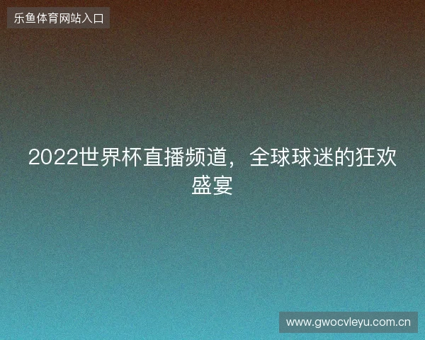2022世界杯直播频道，全球球迷的狂欢盛宴
