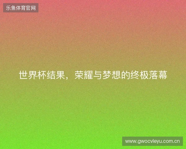 世界杯结果,荣耀与梦想的终极落幕 世界杯结果,荣耀与梦想的终极落幕